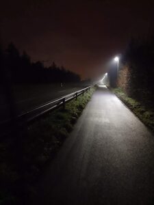 Die Landstraße zwischen Waghäusel und Kirrlach...